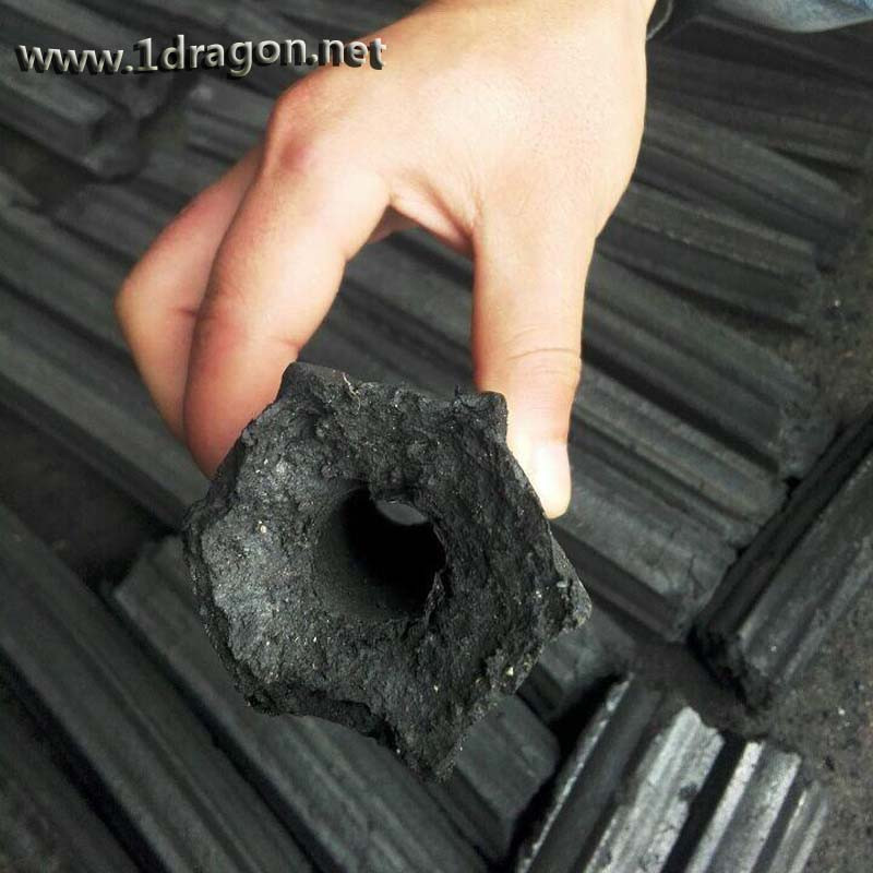 Black Charcoal Type and All Shape charcoal briquette in hexagonal