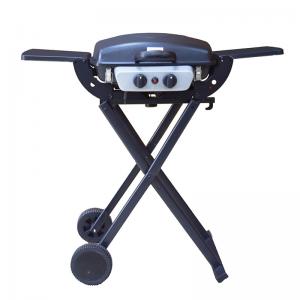 2bunners outdoor camping portable bbq gas grill foldable grill with trolley