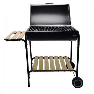 Hot selling outdoor trolley charcoal bbq grill barrel grill with side table