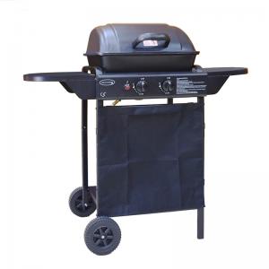 High quality 2burners cast iron indoor gas bbq grill trolley barbecue grill